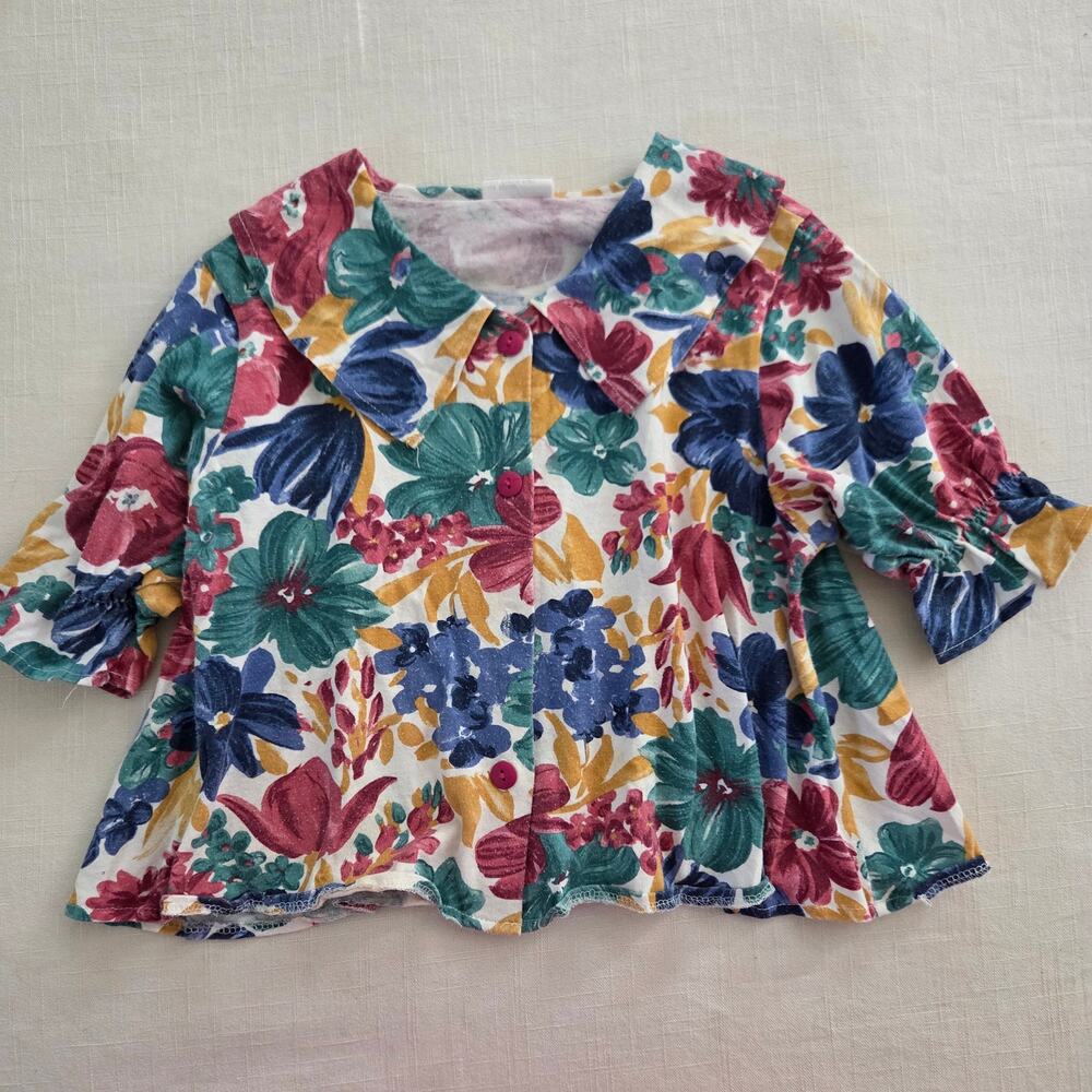 Vintage Floral Flowy Top kids 7/8 *flaw